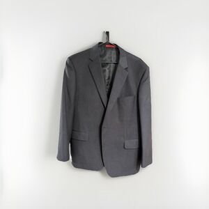 Renoir Mens Suit Jacket Sport Coat Blazer Sz 44 x 38 Charcoal Gray 2 Button H1